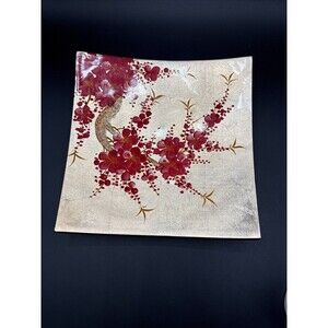 Decorative  Vietnamese Lacquer Ware Concave Footed Trinket Dish